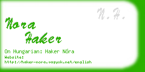 nora haker business card